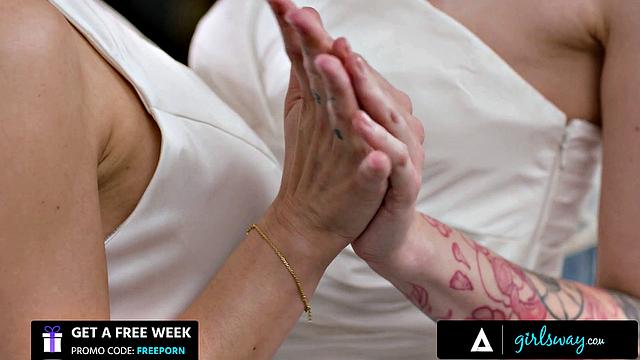 GIRLSWAY - Melissa Stratton & Charlotte Sins Wedding Dream Intense Scissoring & Fingering
