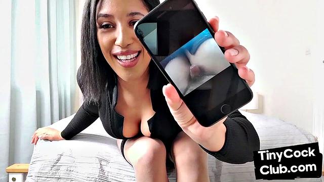 bigtitted babe humiliates small dicks