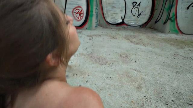 Amateur Czech babe fucked outdoors in public