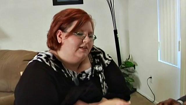 Fat Babe Swallows a Black Cock