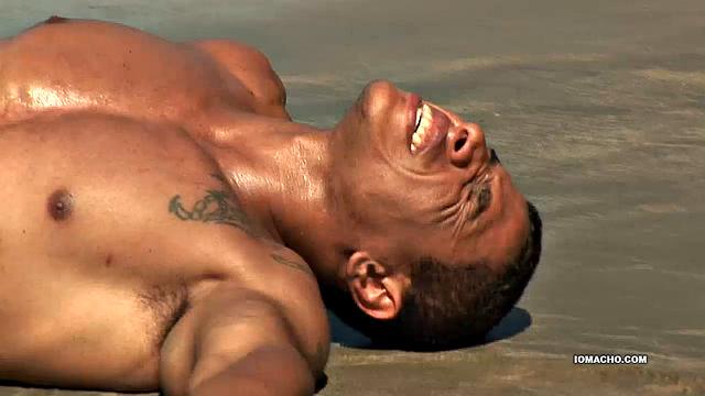 While visiting a beautiful island, horny Latinos Alber and Antony find a big flat rock, next to the crashing waves, to fuck. Once naked, Alber sucks his top's cock until it's hard and then hops on for a raw ride.