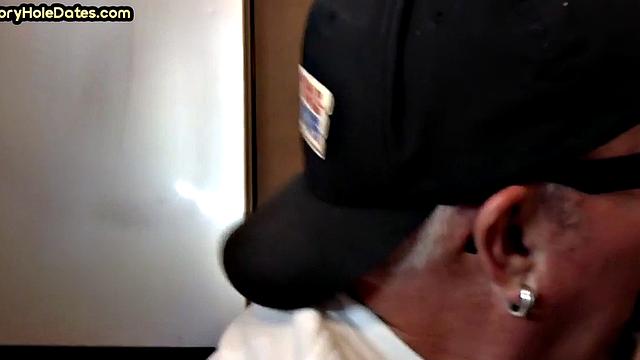 Gloryhole lover giving brain and tickles with moustache