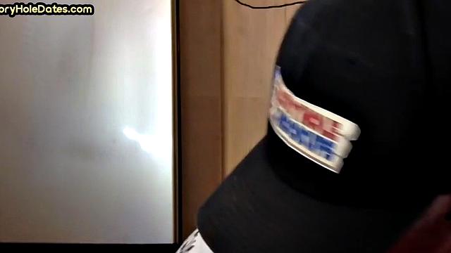 Gloryhole lover giving brain and tickles with moustache