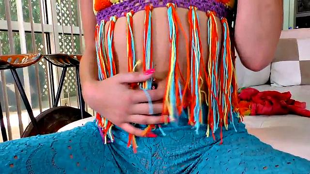 Handjob loving 21yo teasing cock in POV with dirty talking