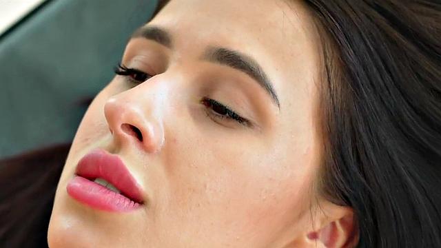 Nympho lesbian drills tight pussy with dildo while kissing and licking her tattooed ass