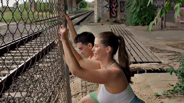 Big booty slut shows remarkable body to her fucker