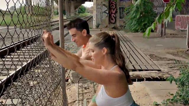 Big booty slut shows remarkable body to her fucker