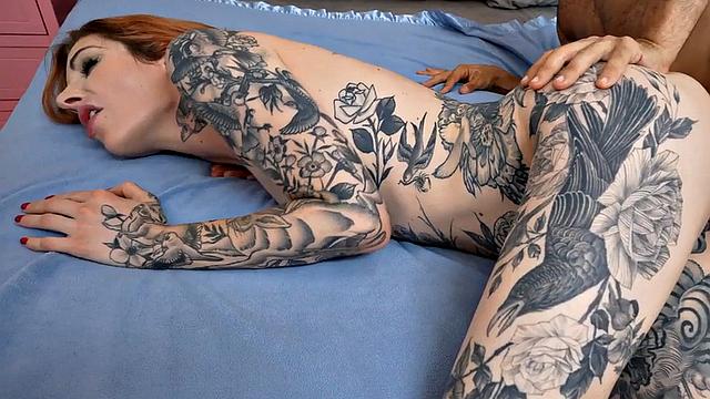 Real 21yo petite and inked wife fucked after casting