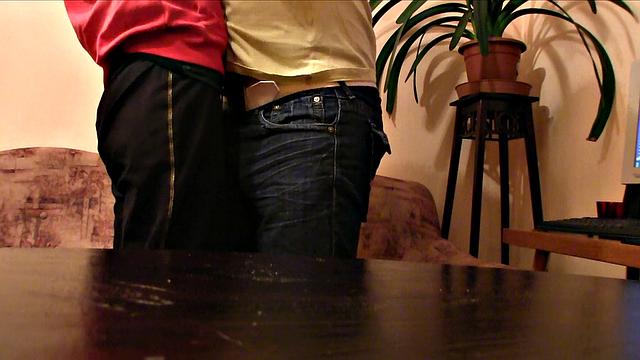 Blonde with a tattoo gets her pussy fixed by repairman with a dick