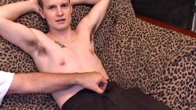 Young Lex Python gets a handjob like he's never had before. After he cums, the mystery hand scoops up his load and puts it on his tongue, giving new meaning to the term handfed.