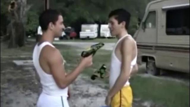 Latin twinks Azz Rico and Roger Rodriguez have a water fight. Then Azz starts sucking on Roger's ten-inch cock. After some ass play, Azz slides his uncut dick up Roger's ass and enjoys various positions.