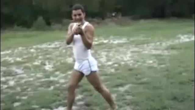 Latin twinks Azz Rico and Roger Rodriguez have a water fight. Then Azz starts sucking on Roger's ten-inch cock. After some ass play, Azz slides his uncut dick up Roger's ass and enjoys various positions.