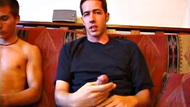 Eric Wilde seems a little nervous, tugging on his cock. Then Brock Labelli takes off his shirt and pulls out his hard dick. The two boys start stroking side-by-side.