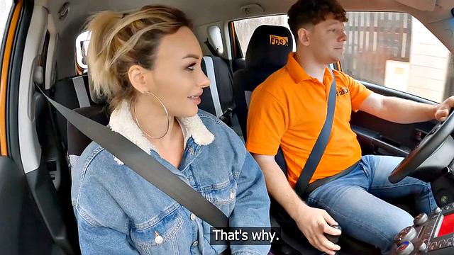 Stunning student rammed by instructor in backseat