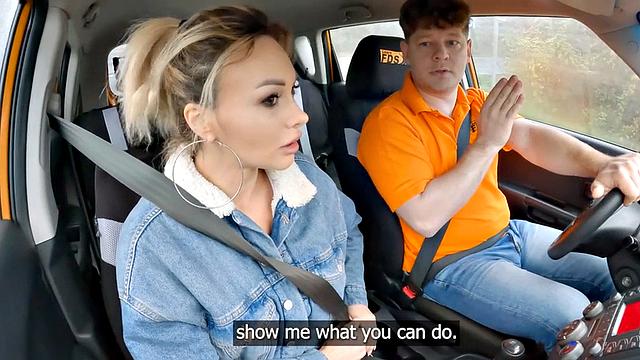 Stunning student rammed by instructor in backseat