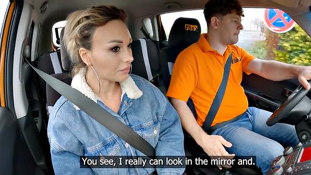 Stunning student rammed by instructor in backseat