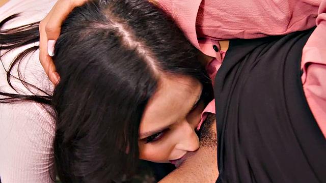 GIRLSWAY - Naughty Jade Baker Gives Kira Noir A Treat Under Office Desk