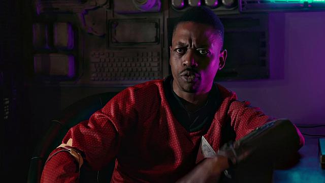 Interracial cowgirl action with a skinny black babe and a smile on her face