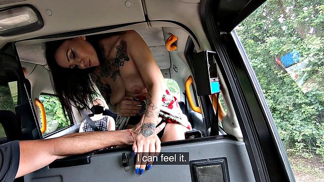 Watch Cabbie Cheat getting her hairy pussy licked & fucked by sex doll while wearing pantyhose & high heels