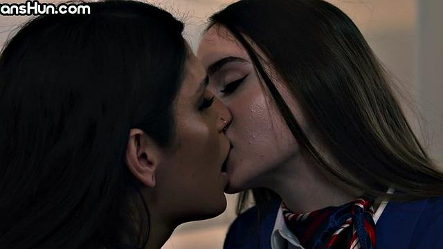 College Shemale licks and fucks GFs greedy hairypussy