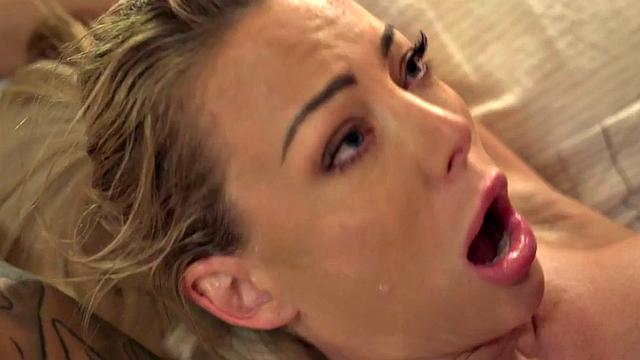 Face inked 21yo driving slut gets banged in pierced pussy