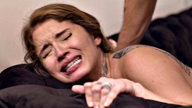 Inked beauty drilled from behind after getting off