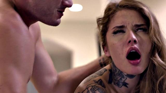 Inked beauty drilled from behind after getting off