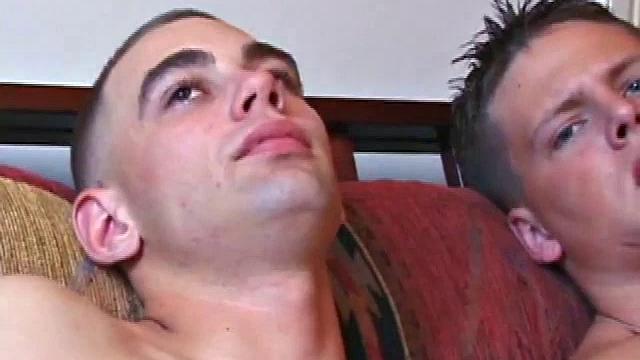 Nick and Law Play on the Couch, Getting Their Dicks Rock Hard.