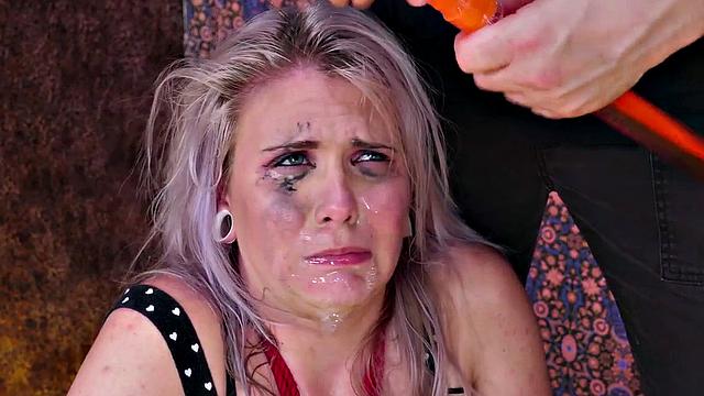 Cum sucking teen gaggs on dick