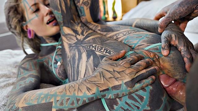 Tattoo Girl Anuskatzz Gets Fucked Balls Deep In Her Ass