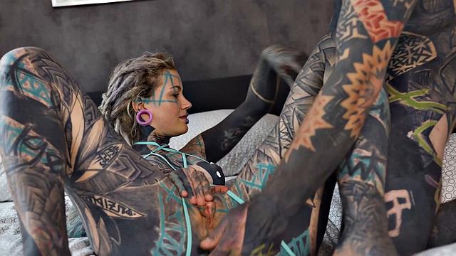 Tattoo Girl Anuskatzz Gets Fucked Balls Deep In Her Ass