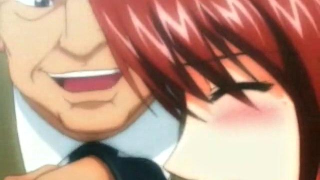 Brunette schoolgirl with glasses gets groped & fucked by a group of men in anime & cartoon style