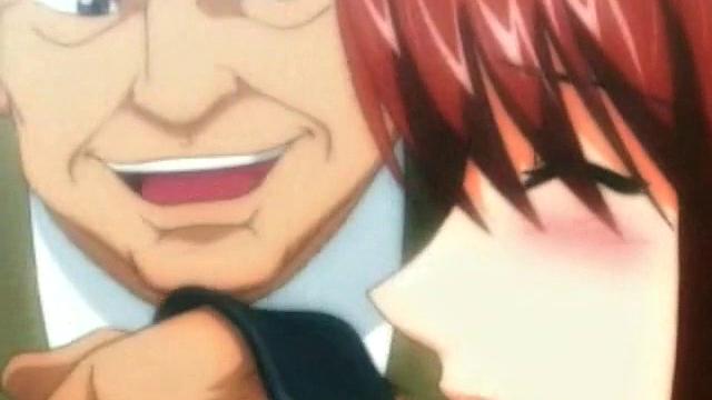 Brunette schoolgirl with glasses gets groped & fucked by a group of men in anime & cartoon style