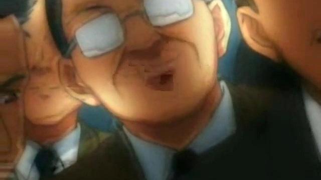 Brunette schoolgirl with glasses gets groped & fucked by a group of men in anime & cartoon style