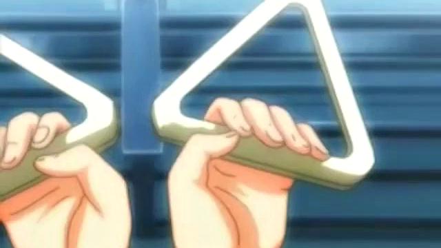 Brunette schoolgirl with glasses gets groped & fucked by a group of men in anime & cartoon style