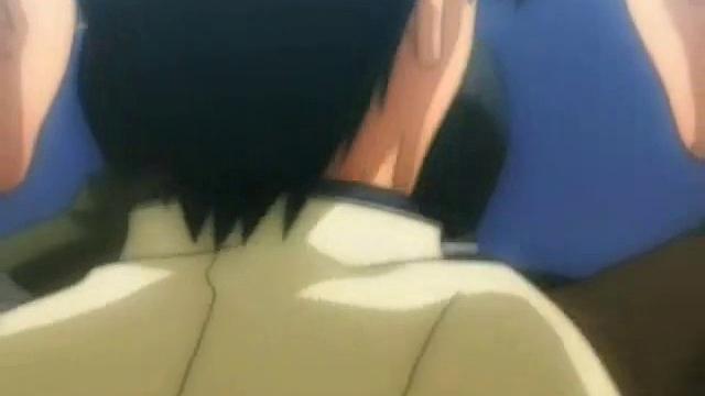 Brunette schoolgirl with glasses gets groped & fucked by a group of men in anime & cartoon style