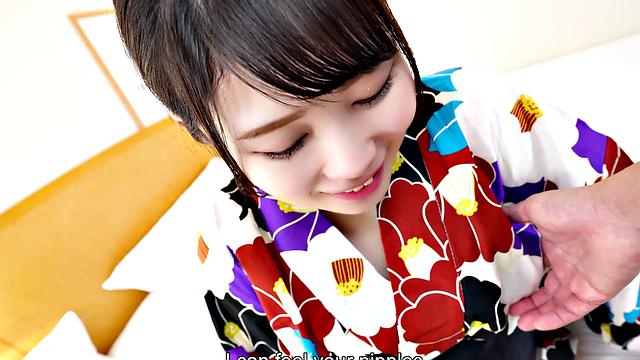 Yuuka Kamakura sucks cock while toying her pussy