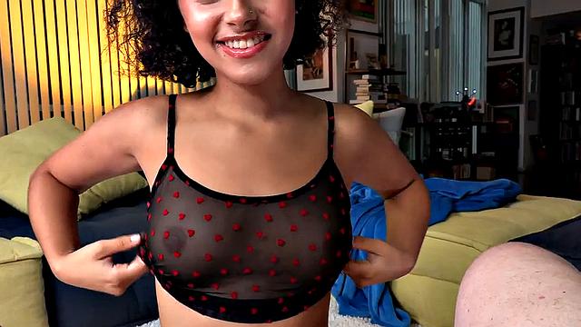 изящная красотка в белье медленно дрочит парню и ловит кайф