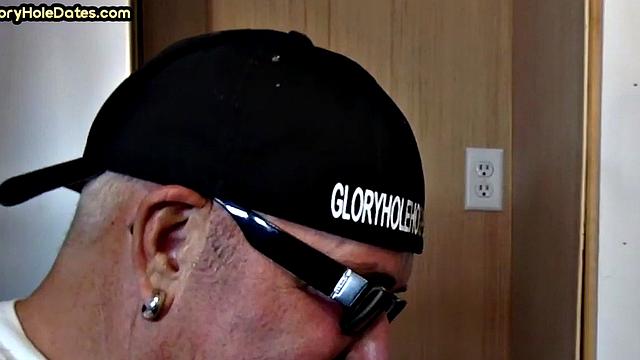 Gloryhole DILF spoils cock in homemade closeup sucking