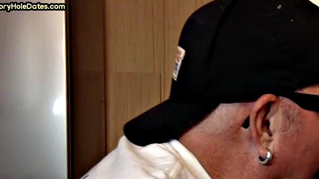 Gloryhole DILF spoils cock in homemade closeup sucking