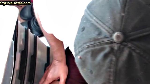 Gloryhole DILF spoils cock in homemade closeup sucking