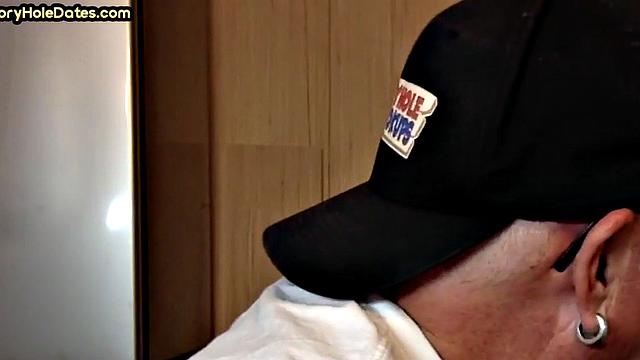 Gloryhole DILF spoils cock in homemade closeup sucking