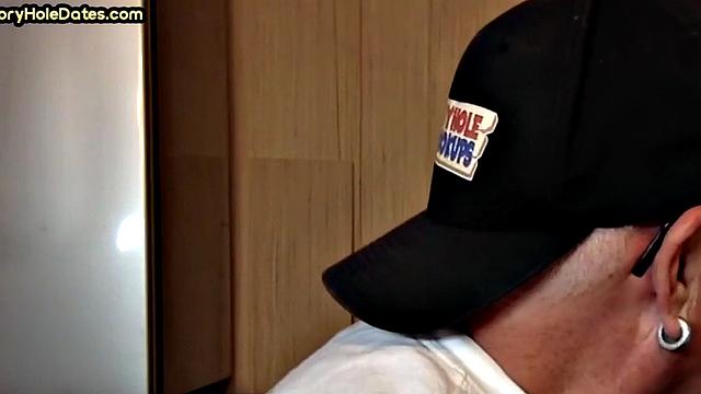 Gloryhole DILF spoils cock in homemade closeup sucking