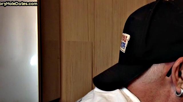 Gloryhole DILF spoils cock in homemade closeup sucking