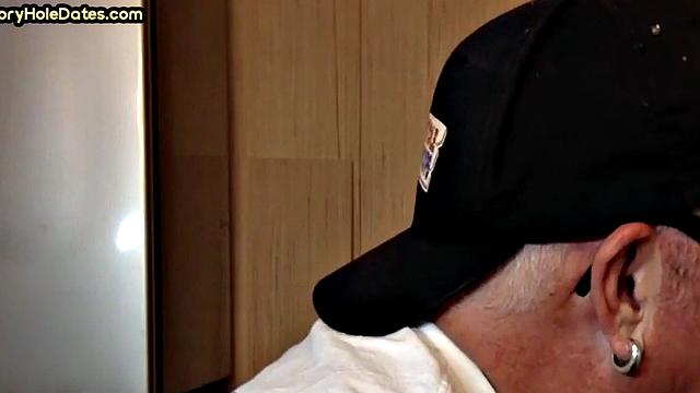 Gloryhole DILF spoils cock in homemade closeup sucking