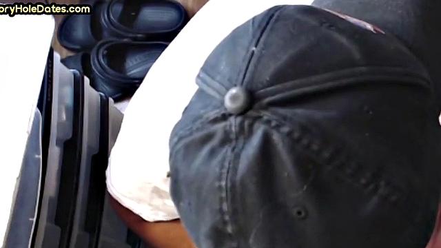 Gloryhole DILF spoils cock in homemade closeup sucking