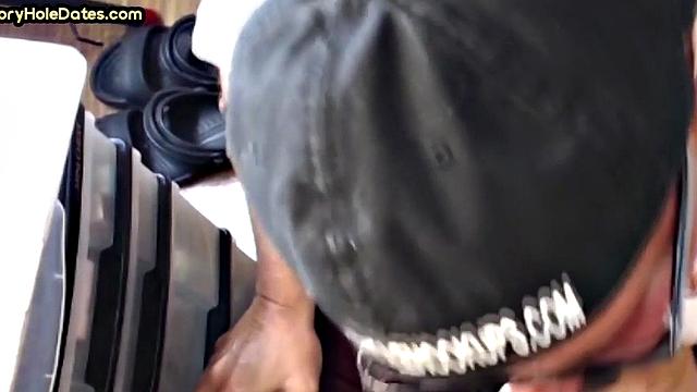 Gloryhole DILF spoils cock in homemade closeup sucking