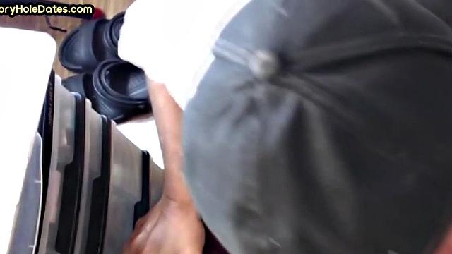 Gloryhole DILF spoils cock in homemade closeup sucking