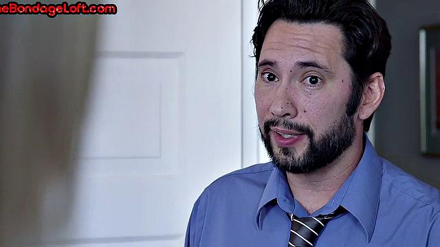 Squirting BDSM babe with clothespinned pussy gets 3some fucked