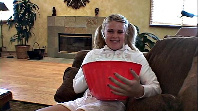 Stripteasing amateur lesbian teens show off tits